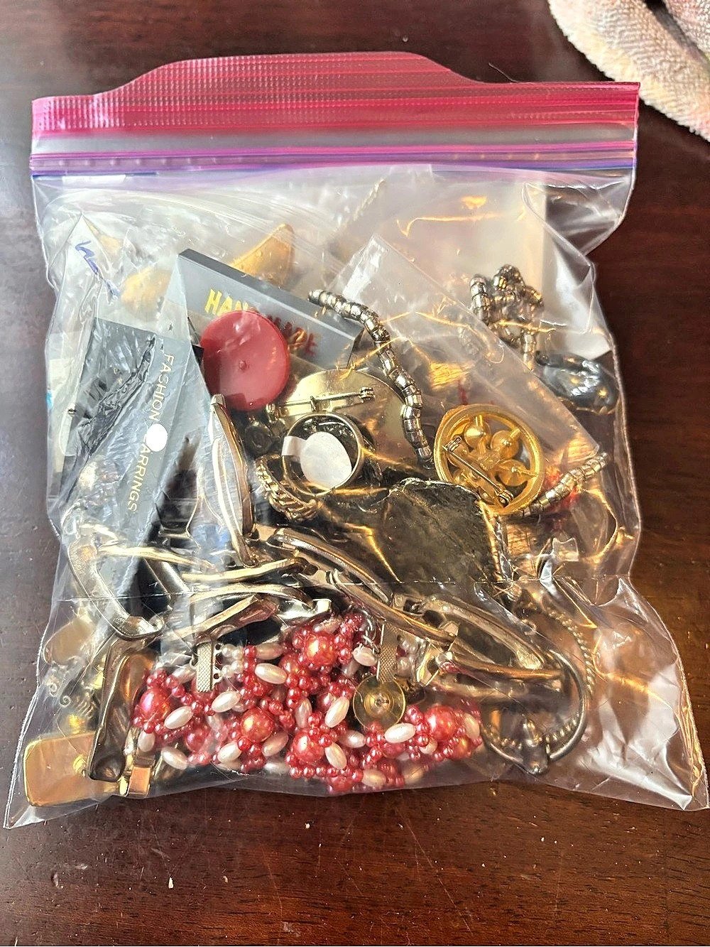 Assorted Jewelry Lot Gold & Red